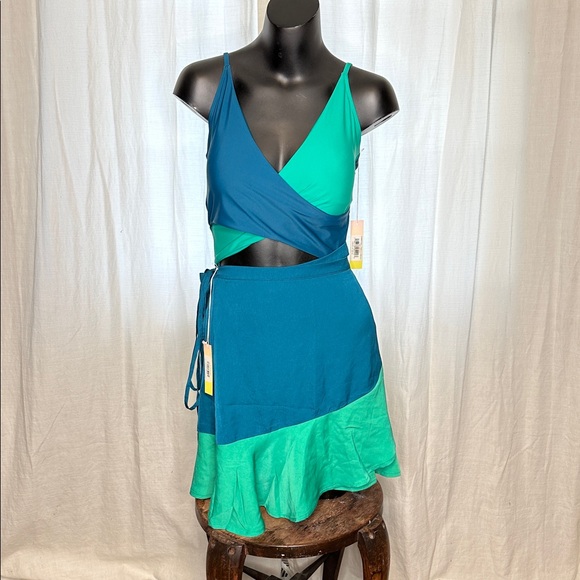 NWT Summersalt Sea Breeze One Piece Swimsuit & Skirt size 10 in Sea Glass P9 - Picture 4 of 9